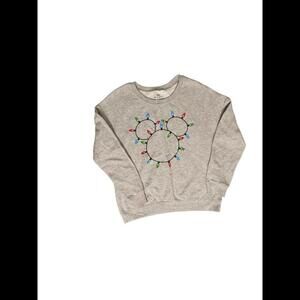 Women's Disney Gray Mickey Mouse with Lights Christmas Sweatshirt Size Small ss5